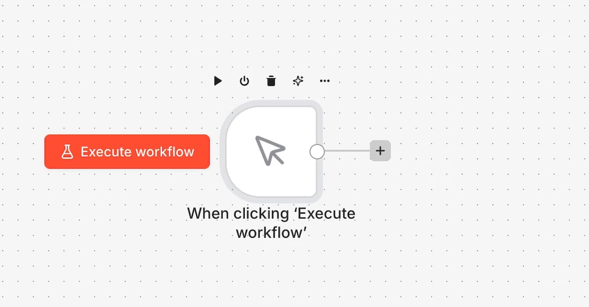 Manual Trigger node added to the workflow