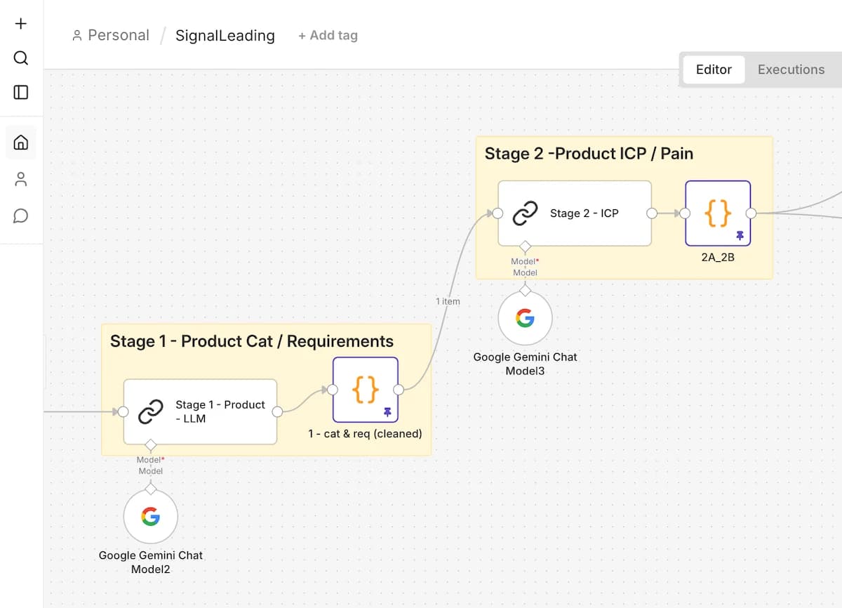 Product and ICP Profiler workflow moving from an n8n proof of concept to a Next.js production application